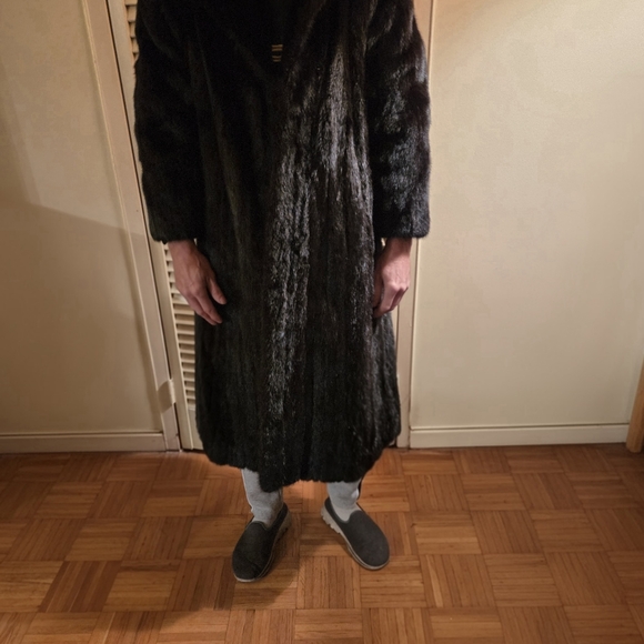 Vintage Diamond Point Black Mink Fur Coat M/L - Picture 14 of 16